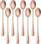 7.5 Inches Long Handle Coffee Stirring Spoons, Copper Stainless Steel Ice Cream by DEHOVKitchen