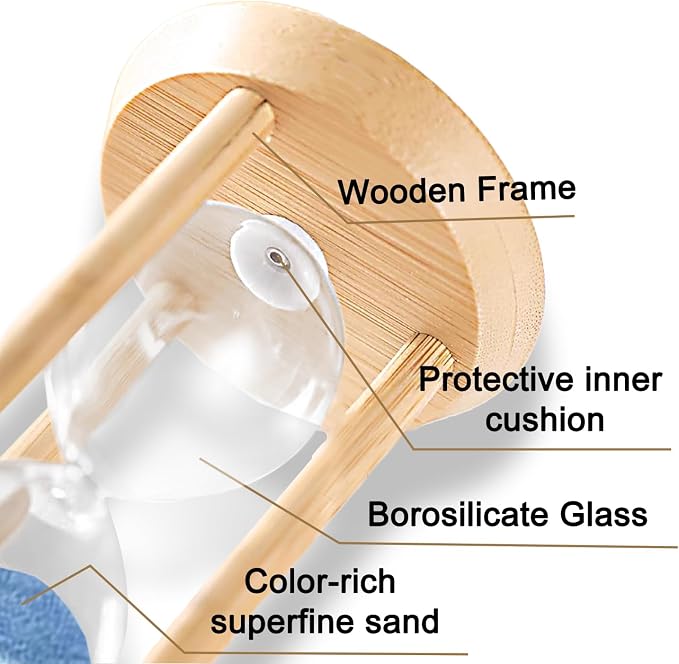 10 Minute Sand Timer, 10 Min Wooden Hourglass, Wood Mini Sand Clock, Ten Minute - Image 4