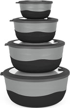 Pera Mixing Bowls with Lids Set, 8 Piece, BPA Free Nesting Kitchen Bowl Set by Unknown