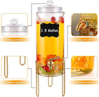 1.5 Gallon Drink dispenser, Glass Beverage Dispenser - Image 4