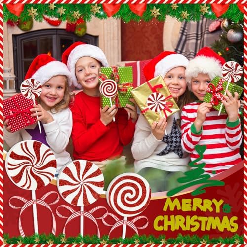 3 Pieces Christmas Table Decorations Wood Candy Set, Red Christmas Tiered Tray Decor,Rustic Candy Table Decorations for Home Tables(Cute) - Image 6
