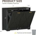 Double Tilt Out Trash Can Cabinet, Wooden Farmhouse Kitchen Garbage Bin - Image 2
