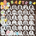 Easter Cookie Stencils 36 Reusable Egg Bunny Coffee Dessert Decor Templates by JULBEAR