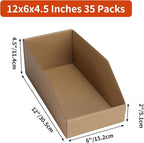 ZBEIVAN Corrugated Cardboard Storage Bins, 35 Packs - Image 2