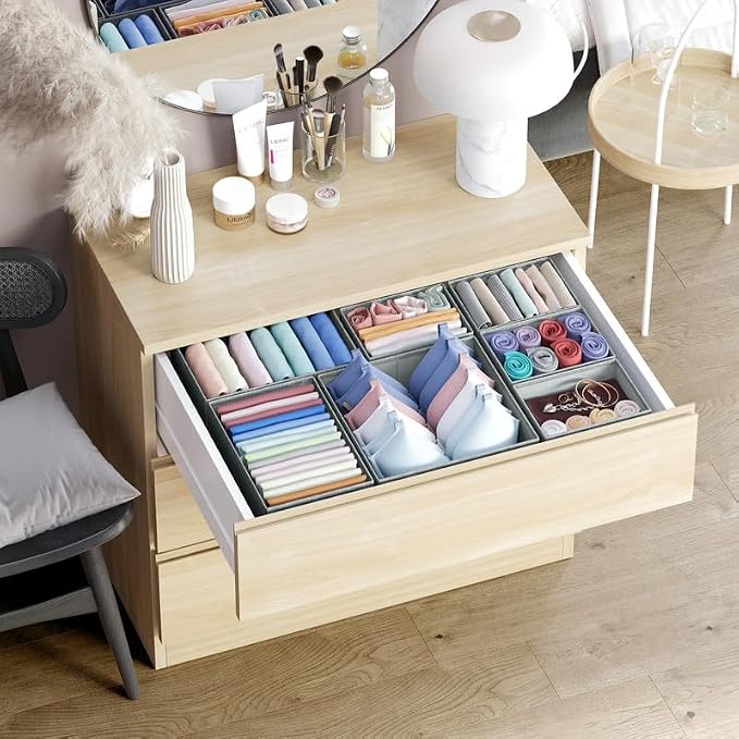 Drawer Organizer Clothes Set of 12 Grey - Image 5