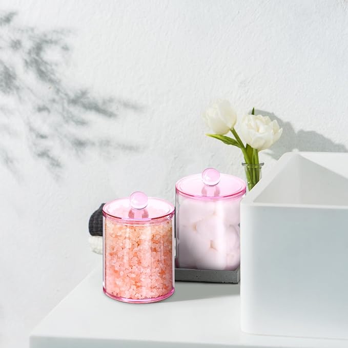 XIPENGKEJI 6 Pack Qtip Holder, Canister Apothecary Jar Set, Bathroom Jars - Image 6