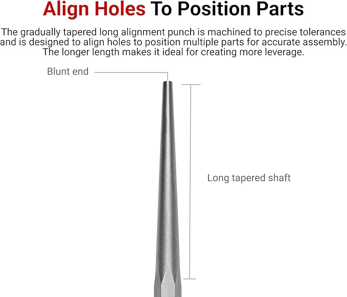 TEKTON 3/16 Inch Long Alignment Punch | 66275 | Made in USA - Image 2