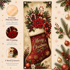Christmas Decorations - Merry Christmas Stocking Candy Cane Door Cover - Image 4