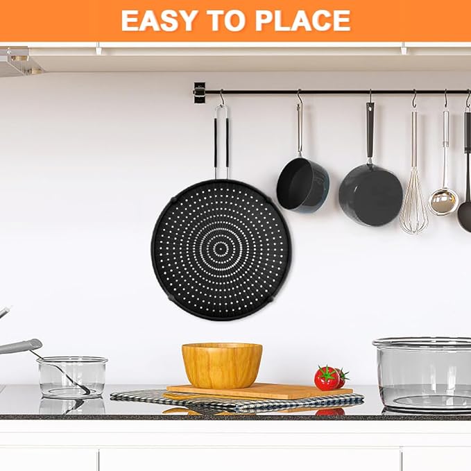 Splatter Screen for Frying Pan, Grease Splatter Guard, Heat-Resistant Splatter - Image 3