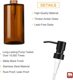 GMISUN Amber Glass Soap Dispenser, Hand Soap Dispenser - Image 3