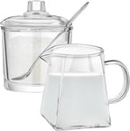 Leinuosen 2 Pcs Glass Pitcher Elegant Shaped Glass Tea Pitcher Coffee Milk by Leinuosen