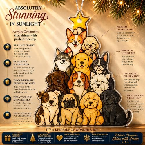 Funny Christmas Ornaments, Stocking Stuffers for Girls, Dog Ornaments for Christmas Tree - Image 2
