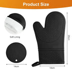 AUAUY Oven Mitts with 2 Potholders, Silicone Oven Gloves Heat Resistant 464°F - Image 2