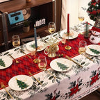 Christmas Plates Set of 6, 8 Inch Bone China Holiday Tree Dessert Appetizer Plates, Microwave & Dishwasher Safe Xmas Dinnerware Sets, Christmas Gift for Family(6pcs, 8 inch) - Image 3