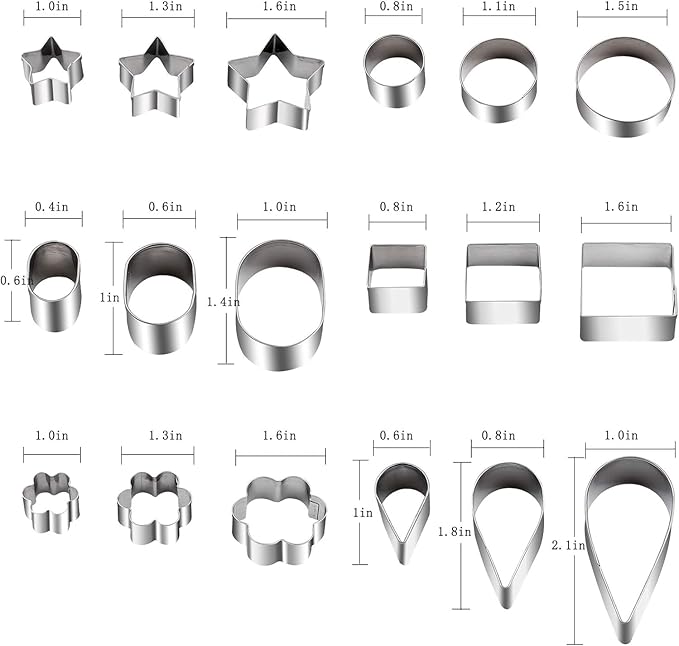Mini Cookie Cutter Set, 30 Tiny Stainless Steel Cookie Stamps of Rectangle - Image 2