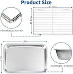 Baking Sheet with Rack Set of 4, Non Toxic & Dishwasher Safe & Easy Clean - Image 2