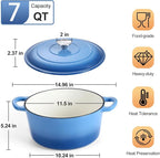P&P CHEF 7QT Enameled Dutch Oven, Cast Iron Dutch Oven Pot - Image 2