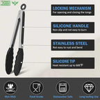 Tongs for Cooking, 600ºF High Heat-Resistant Stainless Steel Kitchen Tongs - Image 3