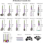 38 Piece Silicone kitchen Cooking Utensils Set - Image 2