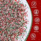 Edible Christmas Sprinkles,Red Green White Crystals Mix,Cake Decorating - Image 4