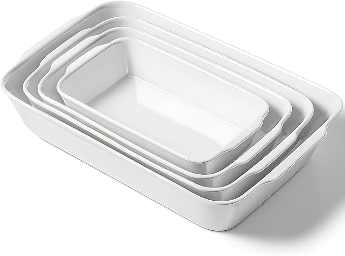 HOMBENE Baking Dish Set for 4, Ceramic Bakeware Sets by HOMBENE