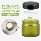 2oz Jars with Lids, HOA Kinh 24 Pack Green Frosted Glass Jars with Lids Empty - Image 3