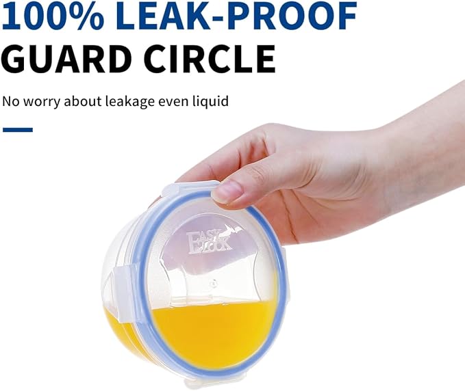 KIGI Leak-Proof Plastic Bowls, Airtight Lid, BPA Free, Meal Prep & Lunch - Image 2
