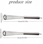 2 Pieces 10.23inch Stainless Steel Ball Whisks, Durable Manual Egg Beater - Image 3