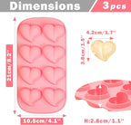 Webake Heart Shpaed Ice Cube Trays, 8-Cavity Heart Silicone Molds - Image 2