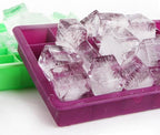Ice Cube Tray, Silicone Square Ice Trays Easy Release Stackable Ice Cube Mold - Image 3
