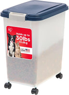 IRIS USA Airtight Dog Food Storage Container, Attachable Wheels, by IRISUSA