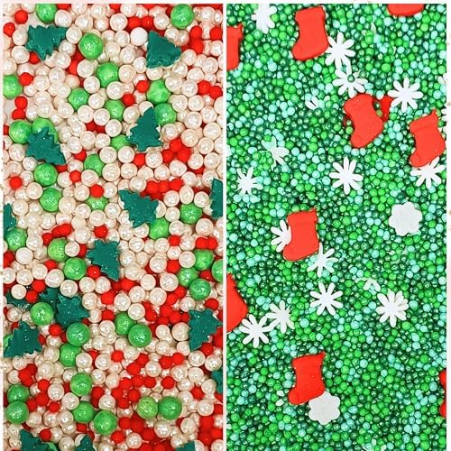 Confect Christmas Sprinkles | Christmas Sprinkles - Green White Gold Red Pearls I Christmas Tree Stocking & Snowflakes for Dessert Decorating- 5 Oz - Image 6