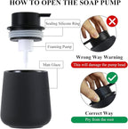 Bosilunlife Ceramic Foaming Soap Dispenser - 12Oz Bathroom Countertop Kitchen - Image 4