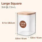 ComSaf 3.6Qt Glass Food Storage Containers, Cereal Storage Containers - Image 2