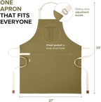 Cotton Canvas Apron for Women & Men – Adjustable Neck Strap & Waist Ties - Image 3