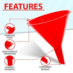 Funnel for Kitchen Use – Red Set in 4 Sizes | Durable, Non-Toxic Food Grade - Image 3