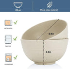 Wrova Wheat Straw Bowl Sets, Microwave and Dishwasher Safe Bowls, Kitchen Bowl - Image 2