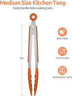 600ºF Heat Resistant Kitchen Tongs: U-Taste 9 inch Silicone Cooking Tong - Image 2