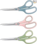 LONGKEY 8.5 Inch Scissors, All-Purpose, Soft Comfort-Grip, Ambidextrous by LONGKEY