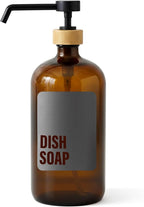 SAVVY & SORTED Amber Glass Dish Soap Dispenser by SAVVYSORTED%C2%AE