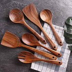 Mother’s Day Wooden Spoons for Cooking Set of 6, Handmade Mango Wood Kitchen - Image 3