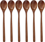 ADLORYEA Wooden Spoons, 6 Pieces 9 Inch Wood Soup Spoons by ADLORYEA