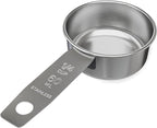1/4 Cup Stainless Steel Measuring Cup | Sturdy Metal 60 ml | 60 cc | 2 oz | by Knupp+Co.