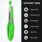 Small Silicone Serving Tongs Set of 3, Mini Tongs - Image 3