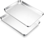 E-far Cookie Sheets for Baking, 18”x13” Stainless Steel Baking Sheet Pans for by E-far