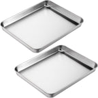 2Pcs Toaster Oven Pans for Baking, 9x11 Baking Sheets Cookie Sheet Stainless by Unknown