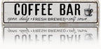 Coffee Bar Open Daily Sign, Retro Metal Tin Sign, Rustic Farmhouse Wall Decor by Unknown