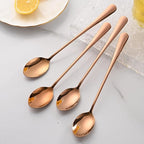 7.5 Inches Long Handle Coffee Stirring Spoons, Copper Stainless Steel Ice Cream - Image 7