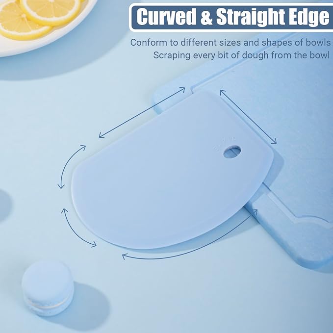 Silicone Dough Scraper with Stainless Steel Sheet, Curved Edge Flexible Bowl - Image 4