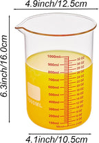 High Borosilicate Glass Measuring Cup-V-Shaped Spout, 1000ml Glass Measuring - Image 9